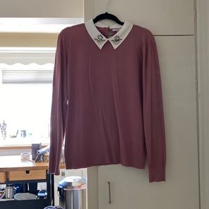 Villa Milano collared sweater in plum size L - perfect condition